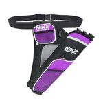 SHENG-RUI Archery Arrow Quiver Holder, 3-Tubes Hip Quiver Arrow Bag with Adjustable Belt for Youth & Adults Arrows Hunting Target Practicing