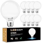 Dekang 8-Pack LED Vanity Light Bulbs for Bathroom 4000K Natural Daylight, E26 Base Globe 60W Incandescent Equivalent, 5W Round Light Bulbs for Vanity Mirror, 500LM, Non-dimmable