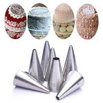 PhantomSky 7 Pieces Icing Piping Nozzles Writing Tips Set Stainless Steel Cake Decorating Kit - DIY Decoration Tool for Baking, Cakes, Cup Cakes, Cookies, Sugarcraft