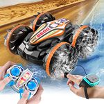 Amphibious Remote Control Car, Toys for 6-12 Year Old Boys RC Car for Kids, Off-Road Truck Stunt Car Gesture Sensor 4WD Remote Control Vehicle Children's Gifts All Terrain Water Beach Pool Toy