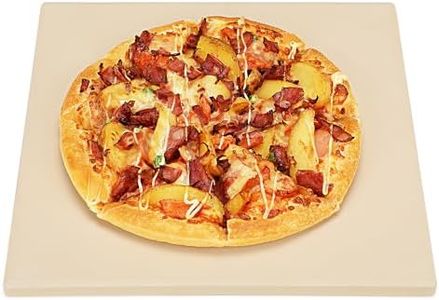 Salomayes 12x12 Inch Cordierite Pizza Stone for RV Oven and Grill, Square Baking Stone, Perfect for Pizza, Bread, Pie, BBQ, Durable and Safe, with Plastic Scraper