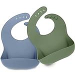 KeaBabies 2-Pack Silicone Bibs For 