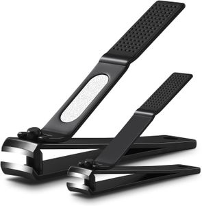 BEZOX Nail Clipper Set, Wide Jaw, Stainless Steel, 2-Piece