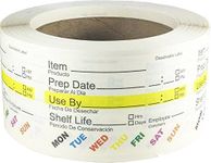 Dissolvable Shelf Life Labels for Food Rotation Use by Food Preparation Days of The Week Prep Date Stickers 2 x 3 Inch 500 Adhesive Stickers