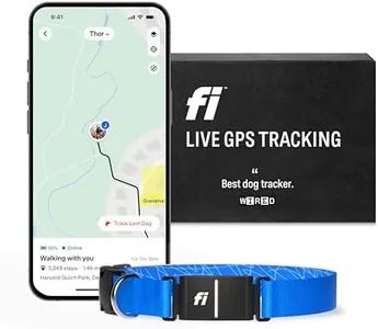 Fi Series 3 Smart Dog Collar - GPS Dog Tracker and Activity & Health Monitor, Waterproof, LED Light, Escape Alerts, Nationwide Coverage [Free 1 Year Membership] (Blue, Large)