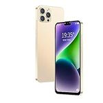 QrZrQ Mobile Phones, i15Pro Smartphones 6.1 Inch HD Screen, Android 10 OS, Dual SIM Cheap Phone, Quad Core 1GB+16GB, 8MP+5MP Camera, GPS/Face ID 3G Mobile Phones (i15Pro-Golden)