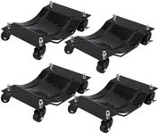 GAOMON Heavy Duty Car Dolly 4 Pack, 6000 Lbs Wheel Dolly Car Tire Stake with Brakes, Car Tire Dolly Cart with Wheels, Vehicle Dollies for Moving, Car Repair, Black