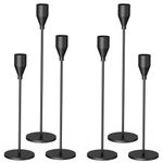 MUZISST Candle Holder, Matte Black Candlestick Holders Set of 6, Taper Candle Holders, Candle Holder Decor on The Table/Fireplace/Cabinet, Taper Candle Holders, Candlesticks for Atmosphere Creator