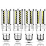 4 Packs 15W Super Bright LED Corn Light Bulbs Fanless(150 Watt Equivalent) - 6000K Daylight 1,800 Lumens E26 Base for Residential and Commercial Lighting - Garage Porch Office