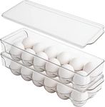 Zeinwap Acrylic Egg Storage Box or Egg Trays for Refrigerator with Lid & Handles Egg Tray Box | Clear & Unbreakable (12 Slots)