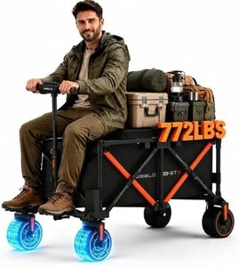 WISELD GT3 Electric Wagon Cart with Seat Battery,772 LBS Motorized Utility Cart with 1500W Motor All Terrain Range18.6MI, Reverse, Steering, Cruise Control for Camping, Farms, Events & Trade Show