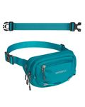 Waterfly Bum Bag Fanny Pack: Small Waist Packs Bumbag with 30cm Extended Belt Fashion Anti-Theft Crossbody Chest Bag with RFID Blocking for Women Men Hiking Sport Running Walking Travel Peacock Blue