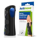 Actimove Sports Edition Wrist Stabilizer with Removable Metal Stay for Men and Women – Sleeve for Pain Management of Strains, Sprains & Tendonitis – Left/Right Wear – Black, Medium