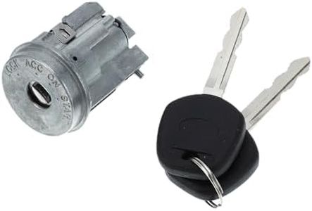 Partuto Ignition Lock Cylinder w/Keys No.690570K010 - Car Ignition Switch Cylinder Lock Assembly - for Toyota Tacoma 2004-2013 for Toyota Tundra 2010-2012 Metal Silver Tone - 1 Set