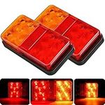 LC-AUTO 2PCS 12V LED Rear Tail Lights Trailer Lights Universal 10Leds Stop Brake Light Turn Signal Indicator Lamp for Caravan Van Boat Camper Truck Lorry Tractor