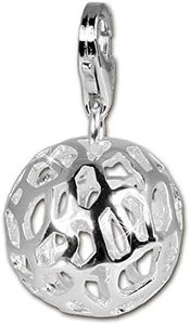 SilberDream Charm ciondolo modello Ball 925 in argento Sterling ciondolo per bracciale o collana FC801