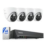 REOLINK 12MP PoE Security Camera System, 4pcs H.265 Wired Surveillance IP Cameras for Outdoor Home, Person Vehicle Pet Detection, Spotlight Color Night Vision, 8CH NVR with 2TB HDD, RLK8-1200D4-A