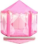 PLAYVIBE Princess Tent for Kids Tent 55"x53" – Princess Toys Kids Tent with Ultra Soft Rug & Star Led Lights – Princess Castle Kids Play Tent Indoor & Outdoor