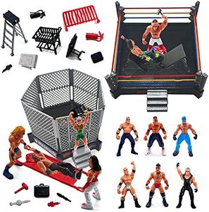 ToyVelt WWE Ring Playset with 32-Piece Wrestling Action Figures for Boys 8-12 Playset, Safe and Durable WWE Toys, Comes with Wrestling Ring, Realistic Action Figures