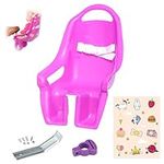 AVASTA Doll Bike Seat for Girls Bicycle with DIY Unicorn Decals, Baby Doll Bicycle Carrier, Kids Bike Accessories, Purple