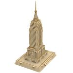 Hallisun 3D Wooden Puzzle for Adults, New York Empire State Building Wood Architecture Model, DIY Mechanical Building Kit Craft Hobbies Toy, Birthday Festival Gift for Women Men, Home Decor, 88 PCS