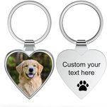 FAMIPAWS Personalized Keychain with Picture Customized Dog Photo/Text Keychains Pet Memorial Gifts - Sympathy for Loss of Dog