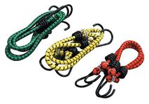 On Blow High Strength Elastic Bungee/Shock Cord Luggage Tying Rope with Steel Hooks 4 FT (Pack of 6)