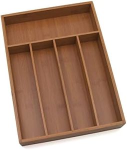 Lipper International 8876 Bamboo Wood Flatware Organizer with 5 Compartments, 10.375 x 14.25 x 2