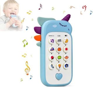 Bambebe Telefono Giocattolo per Bambini, Gioco Musicali Bambino 1 Anno, Cellulare Giocattolo per Neonato 6 9 12 Mesi, Giocattoli Sensoriali per Bambini con Telecomando per 1 2 3 Anni(Versione inglese)