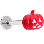 Body Candy Womens 16G 316L Stainless Steel Orange Jack O Lantern Pumpkin Labret Monroe Lip Ring Tragus 5/16”