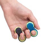 Yogi Fidget Toy - Patented Fidget Spinner Design, Desk Toy for Office, Anxiety Relief, ADHD Toy, Autism, Quiet Fidget Toys for Adults & Kids, Five Ring Sizes, Easy to Use Sensory, Black Blue -2Pack