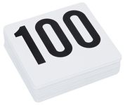 Roy TN 1 100 -Royal Industries Number 1-100 Plastic Number Card Set, Plastic, 4'' by 4'', White Base with Black Numbers