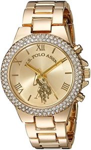 Accutime U.S. Polo Assn. Women's usc40032 Analog Display Analog Quartz Gold Watch, gold-tone, Modern