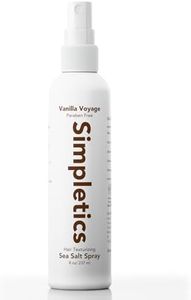 Simpletics Himalayan Sea Salt Spray for Straight & Wavy Hair - All Natural, 5 Ingredient, Texturizing & Volumizing Product - Vanilla Scented - Adds Volume, Texture, Beach Look to Men & Women, 240ml...