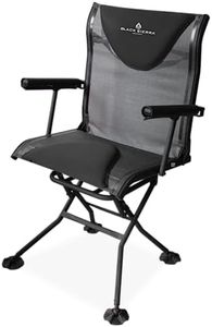 Black Sierra Deluxe 360° Swivel Blind Chair, Portable Silent Stealth Hunting Chair, Rotating Folding Outdoor Chair with Padding and Armrests, Supports 300 lbs