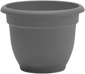 Bloem Ariana Self Watering Planter: 12" - Charcoal - Durable Resin Pot, for Indoor & Outdoor Use, Self Watering Disk Included, Gardening, 3 Gallon Capacity