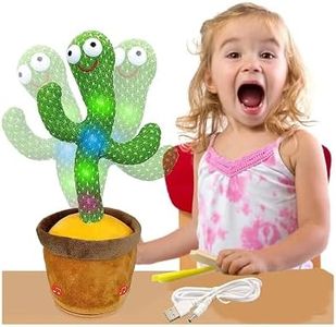 URBAN TOYS Singing Talking Recording Dancing Cactus Toy | USB Charging, Sing 120 Songs, Repeats What You Say | Easy-to-Use Interactive Creative Imaginative Toy for Kids, Colored Lights Gifts
