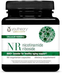 Youtheory Longevity NR Nicotinamide Riboside NAD+ Supplement for Healthy Aging & Cellular Support, 90 Vegetarian Capsules (45 Day Supply)