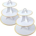 2 Set White and Gold 3-Tier Round C