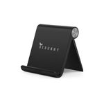 BeBunny Cell Phone Stand Classic, Adjustable and Foldable Mobile Phone Holder for Desk, Desk Accessories Compatible with iPhone, Small Tablets,Samsung, Nintendo, Kindle and Other Smart Phones (Black)