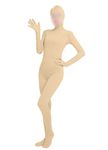 Girls' Women's Full Body Open Face Spandex Lycra Unitard Mask Zentai Costume Bodysuit (XXL, nude)