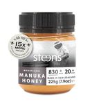 Steens Manuka Honey MGO 830+ Pure & Raw 100% Certified UMF 20+ Manuka Honey - Bottled and Sealed in New Zealand - 225g