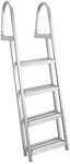 RecPro Marine Aluminum Removable Boarding Ladder | 76" Height | Heavy Duty | 300 lb Capacity (4 Step)