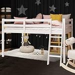 Bonnlo Low Loft Bed Full Size with 