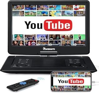NAVISKAUTO 17,5" Lettore DVD Portatile Grande Schermo da 16 Pollici, Supporta HDMI per Collegare il Cellulare, Autonomia da 6 Ore, Bosra Dotata,USB/TF/AV OUT/Region Free