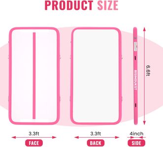RISINGUKST Air Gymnastics Mat, Rose, 200x100x10cm