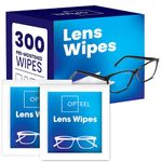 Lens Wipes for Eyeglasses - Pre-moistened Eyeglass Lens Cleaning Wipes - 300 Lens Wipes Individually Wrapped Sracth-Free Streak-Free Eye Glasses Wipes Lens Cleaner for Sunglass & Camera Lens