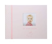 Pearhead Bunny Baby Memory Book with Clean-Touch Baby Safe Ink Pad, Gift for Baby Shower, Pink