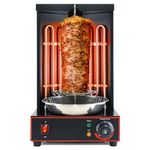 Li Zhen Electric Shawarma Machine Home Vertical Rotisserie Stainless Steel with 2 Efficient Heating Tubes 110V for Shawarma,Chicken Roaster,Tacos Meat