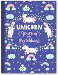 Unicorn Journal and Sketchbook: Journal and Notebook for Girls - Composition Size (7.5"x9.75") With Lined and Blank Pages, Perfect for Journal, Doodling, Sketching and Notes